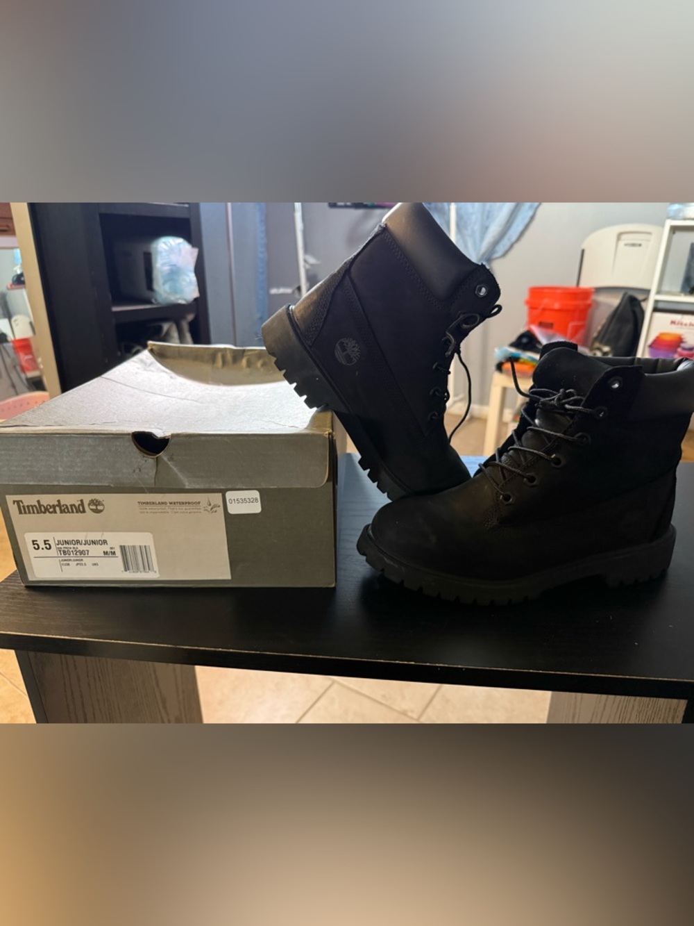 Timberland Black Matte Waterproof Lace-Up Boots